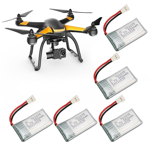 5 st 3,7 V 550 mAh fjärrkontroll UAV-batteritillbehör för Hubsan X4 H107 H107L H107D MJXRC F47 DFD F180 RC-drönare