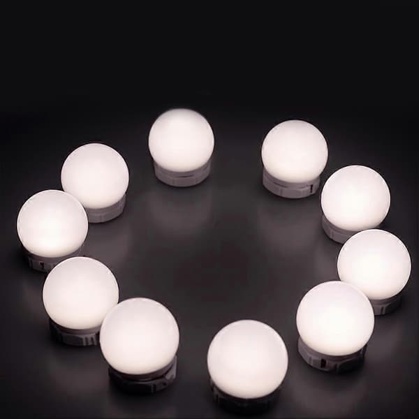 Sminkspegelbelysning 10 LED-lampor Vanity Light Dimbar för sminkbord