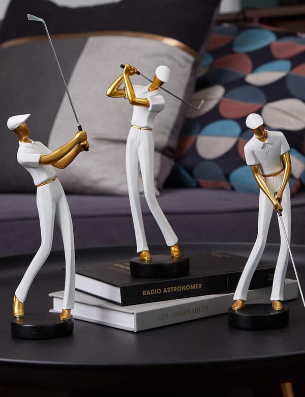 Amoy-Art Golfarstaty Figur Golfskulptur Dekor Modern Inter