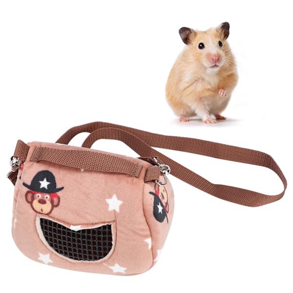 Kaffe Flanellet Bærbar Pustende Kjæledyr Hamster Bæreveske Utgående Veske for Små Kjæledyr Marsvin Ekorn ChinchillaS