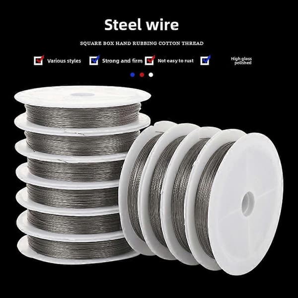 Smykketråd for smykkelaging, solid konstruksjon med kjerne av rustfritt stål, håndlaget bursdagsgave Silver