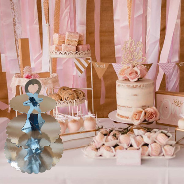 Kartong Cupcake Stativ - 3 Våningar Dessert Stativ Cupcake