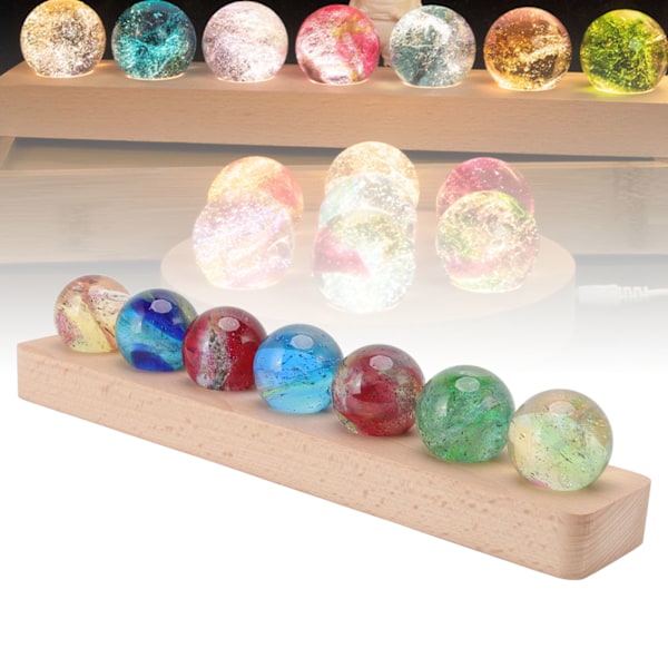 Klot nattlampa 3D-effekt Färgvariation Målarprocess Inbyggd LED Glas Sapele Bok Kristallkula Lampa för dekoration Kvadratisk botten Bok