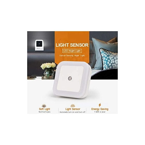 Mjukt Ljusstark LED Nattlampa, Plug-In Design Med Fysisk Rörelsesensor, 6st Vita Lampor Förvandlar Ditt Utrymme Till En Mysig Oas, Idealisk För