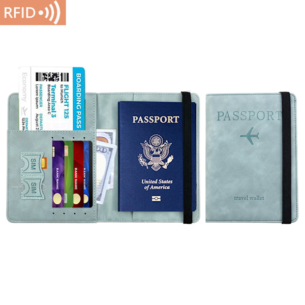 Passportskydd i PU-läder, multifunktionellt, dokumentfodral, passfodral