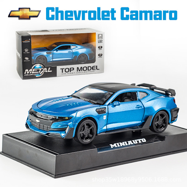 1:32 Chevrolet Camaro urheiluauto alumiinimalli kulta teräs muodonmuutos lasten simulaatioauto malli leluauto blue