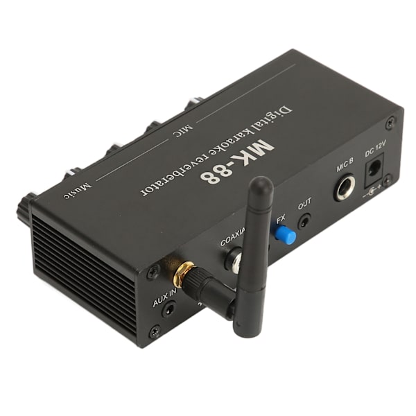 6,5 mm Karaoke Mixer Aluminiumlegering Dubbel Mikrofoningång Bärbar Digital Karaoke Reverberator för DJ Musik Scen KTV