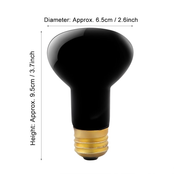 E27 Simuleret Måneskin Nattelys Amfibie Reptil Varmelampe Pære Emitter Lampe 110V 75W