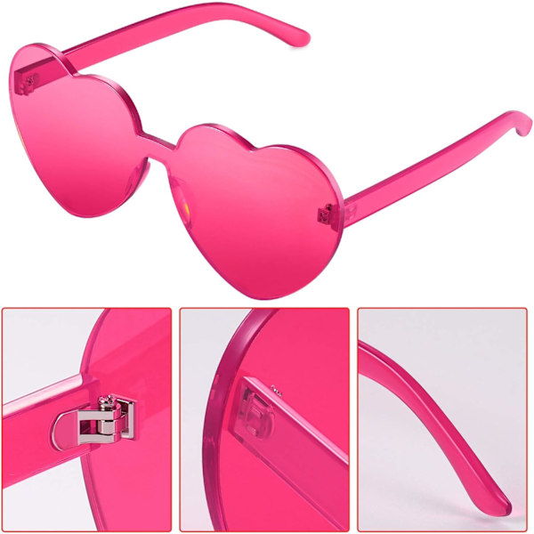 Rimless Transparent Heart Glasses