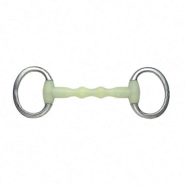 Equikind Ripple Mullen Mouth hestebitt med eggbutt-ringer Pale Green 5.5in