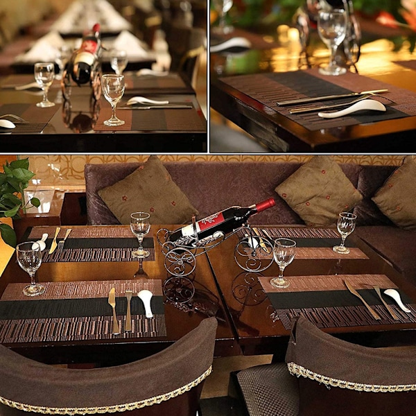 Vinyl Bordsunderlägg för Matbord, Miljövänlig PVC Halkfri Värmebeständig Elegant Design Set om 4, Tvättbar Inomhus Utomhus Användning för Vardagsbruk
