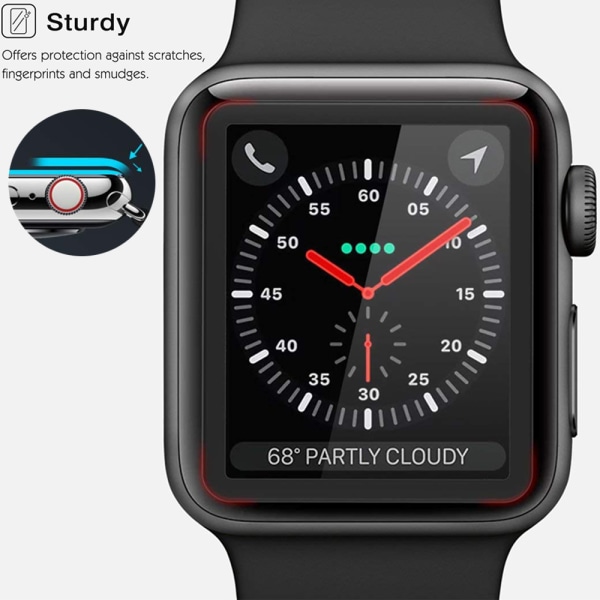 2 deler Kompatibel for Apple Watch herdet glassskjerm