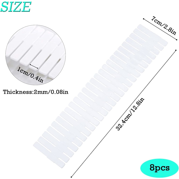 Låd Organizer, 8-pack, Justerbara Lådfack för Kontorsmaterial, Sovrum, Kök, Bestick