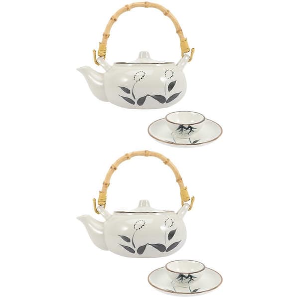 Keramisk tekanna för hemmabruk i japansk stil för servering, 2-pack