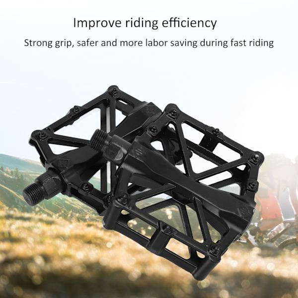 Cykelpedaler Skridsikre Letvægts Mountainbike Aluminiumlegering Platform Pedaler Sort