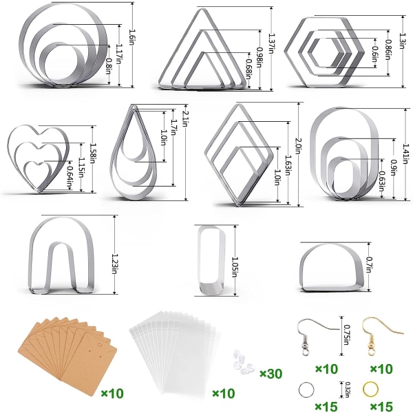 24 stk Polymer lerskærere, 10 figurer lerskærere med øreringe