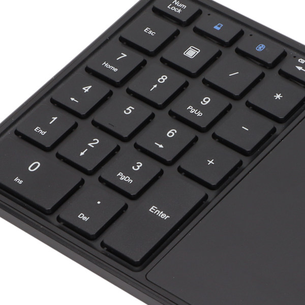 2 i 1 Trådlös Nummerplatta Touchpad 22 Tangenter Trådlös BT4.2 2.4G Typ C Laddning 500mAh Batteri Numeriskt TangentbordSvart