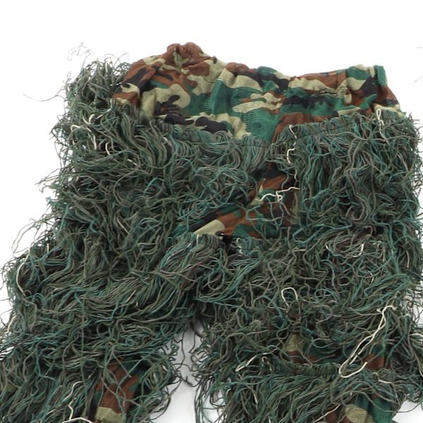 Ghillie-dräkt 5 i 1 Grön Camo-dräkter Inkluderar Jacka Byxor Huva Bärväske Camo-tejp för Barn Tonåringar Höjd 4,3 till 4,9 fot