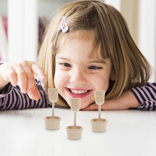 Uferdig mini-treblomst DIY-maling blomst med potte for barn