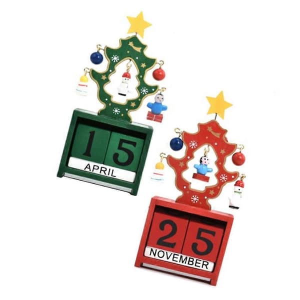 Träkalender bröllopsträkalender med 2 delar för festlig dekoration