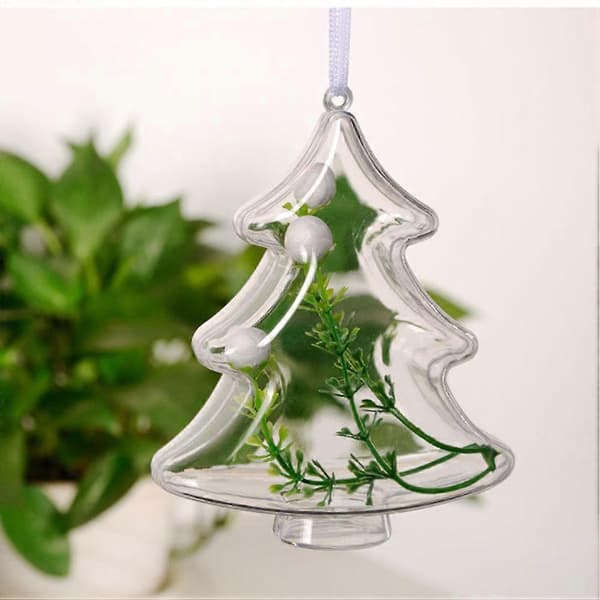 Gjennomsiktige juletrekuler i plast til dekorasjon 10 cm DIY-pynt