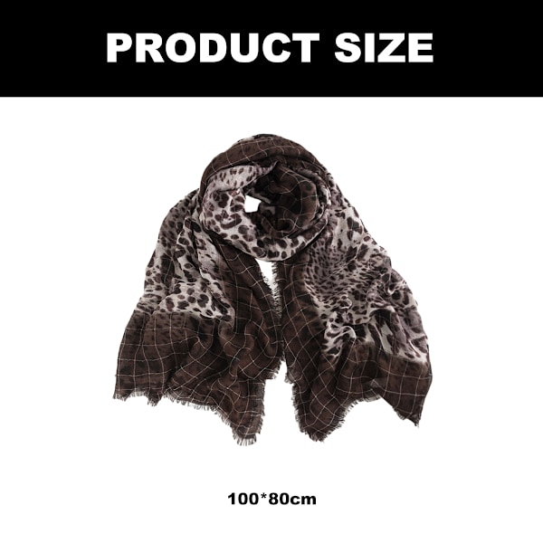 Fashion Halsdukar för Kvinnor Filt Scarf Oversized med Leopardmönster