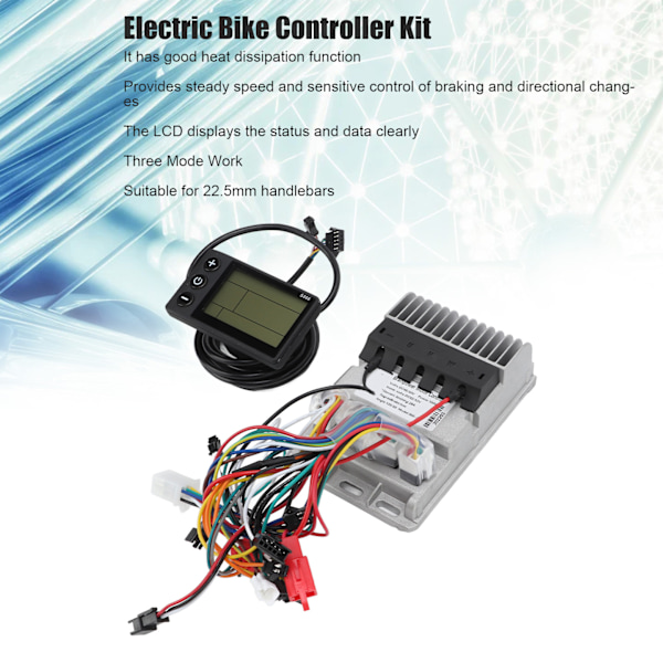 48V 60V 500W Elektrisk Cykel Børsteløs Controller LCD Display Kit 3 Mode Sinusoid Elektrisk Cykel Controller Kit