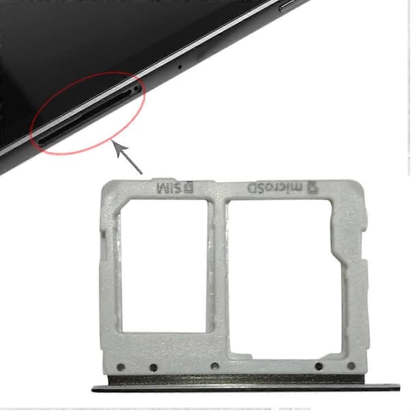 SIM-kortshållare + Micro SD-kortshållare för Galaxy Tab S3 9.7 / T825 (3G-version) Black