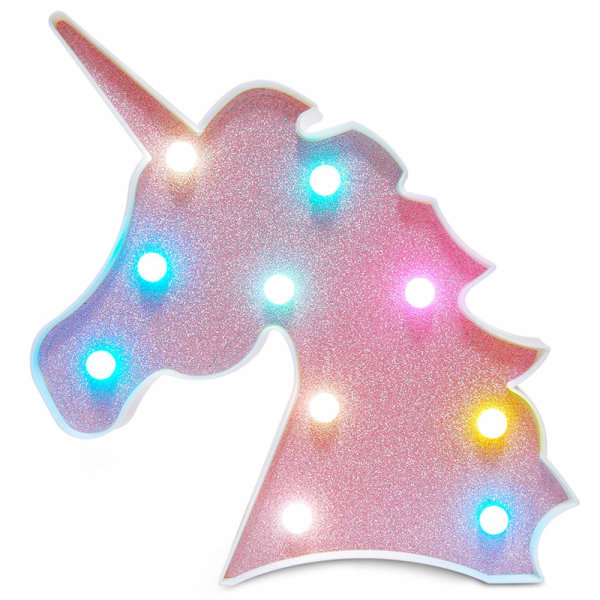 Fargerikt Unicorn LED-lys Nattlys Lampe Veggdekorasjon