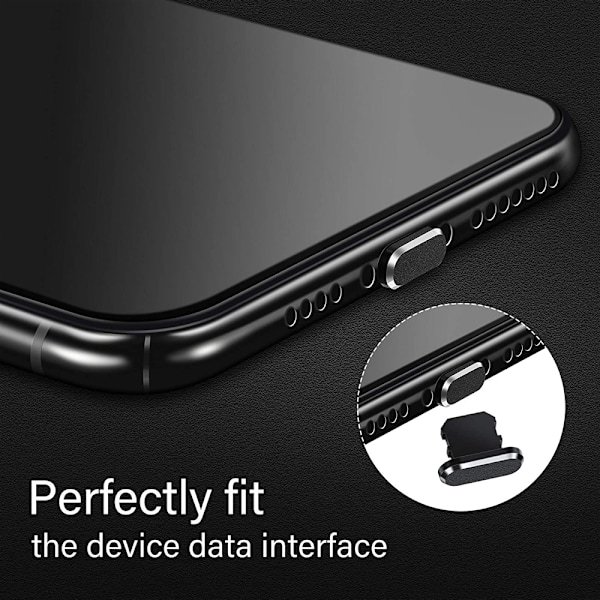 Støvpropper for iPhone iPad, aluminiumslegering, sett med 4
