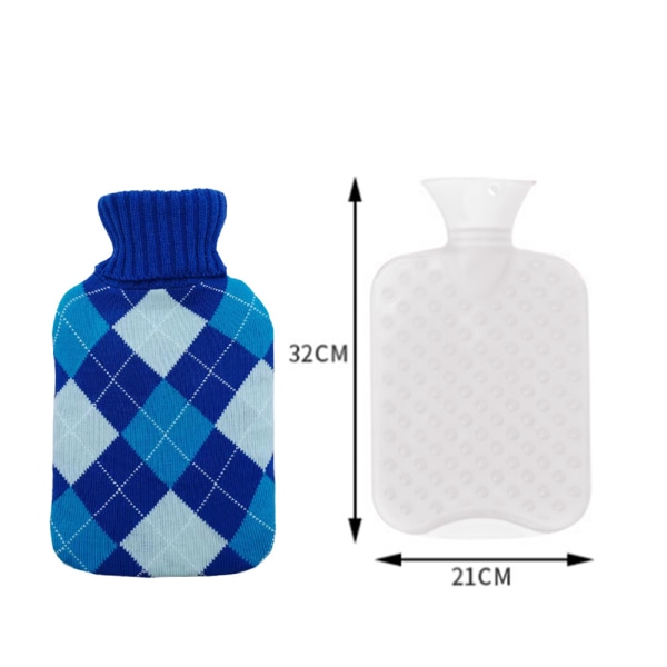 2L varmtvannsflaske av gummi med deksel for smertelindring Varmepose Pa