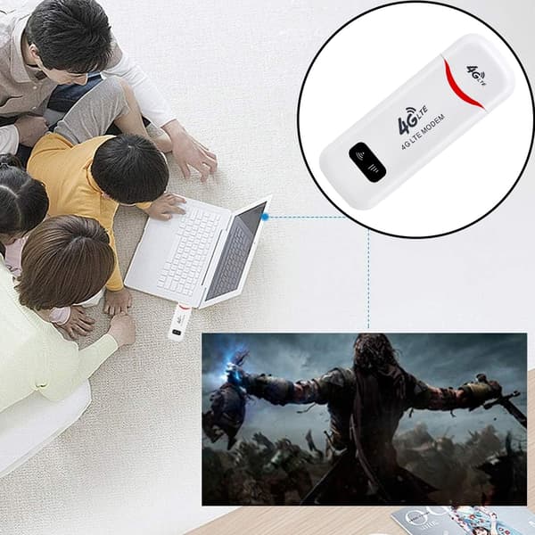 USB-driven rese-hotspotrouter, Plug and Play 4G LTE USB-modem med SIM-kortplats, bärbar smart nätverksrouter för mobilt internet, stöder