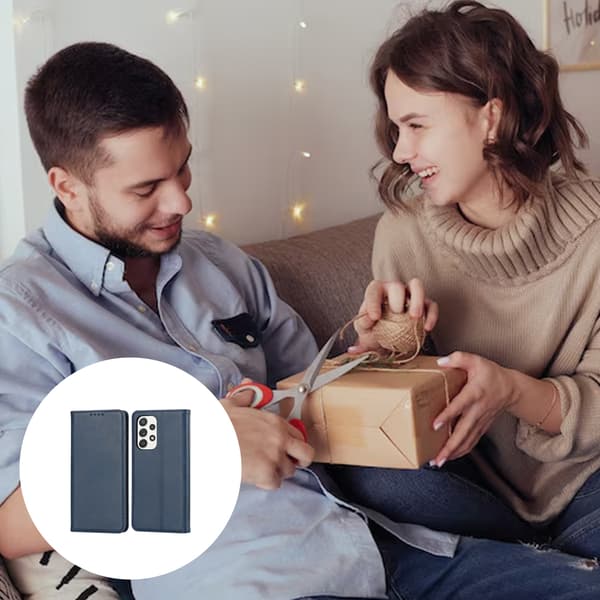 Samsung Galaxy A52 / A52s - Silkeblødt lædercover - Blå