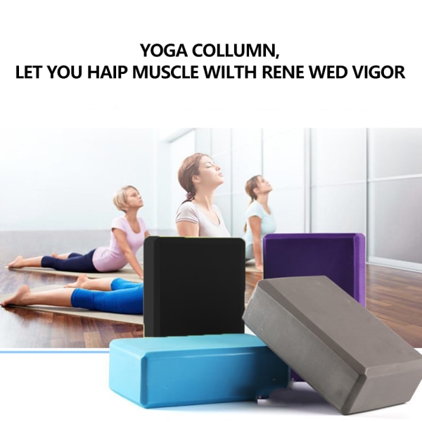 Yogablock, stödjande skum, mjuk halkfri yta för yoga,