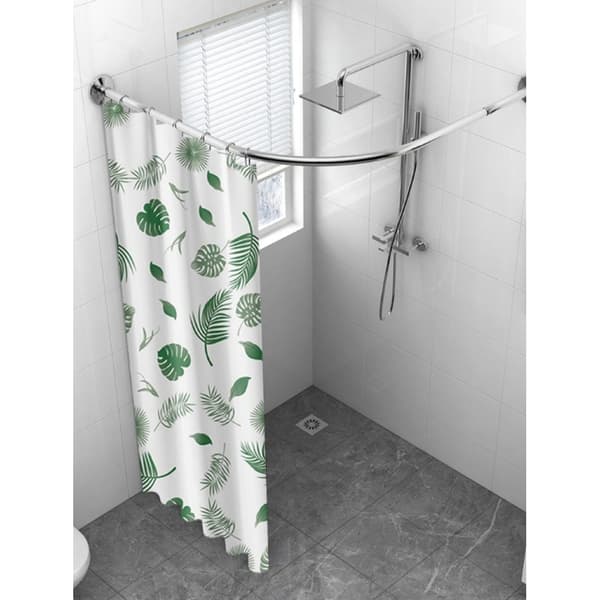 Duschdraperi för badrum, vattentätt polyester med botaniskt bladmönster, tropiskt djungeldesign duschfoder för heminredning, miljövänligt