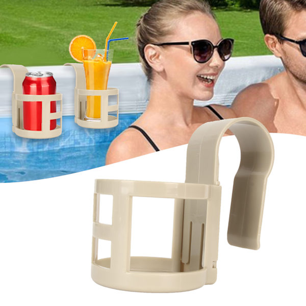 Poolside Cup Holder Multipurpose Round Shape Thickened Pool Cup Holder for Drinks Khaki