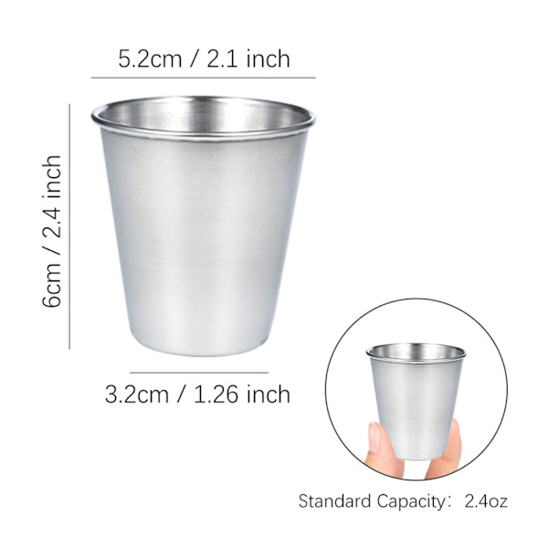 Shot glas i rustfrit stål 25 ml
