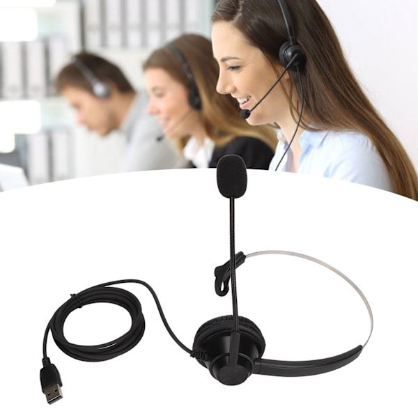 H360DUSB Enkelt Øre Business Headset Sort Støjreduktion USB Business Headset til USB Interface
