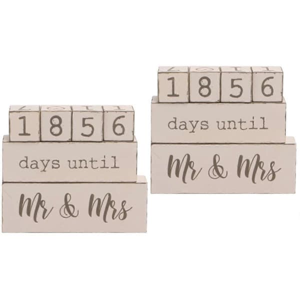 Nedräkningskalender i trä för skrivbord, 2-pack