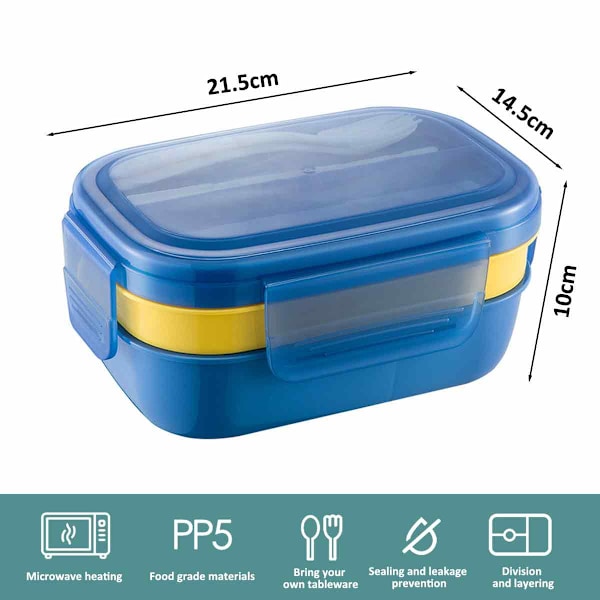 Bento-boks, matboks for voksne, rustfritt stål, for jobb skole