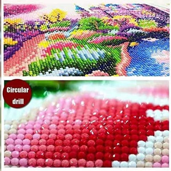 Full Drill Diamond Dots Måla med Diamanter Kit, Ädelstenskonst Målningskit, DIY Hantverkskit, Fasetterade Diamanter Ädelstenskonst För Hemväggdekor