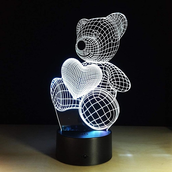 3D Illusion Lamps LED Touch Switch Nattlampa För Heminredning