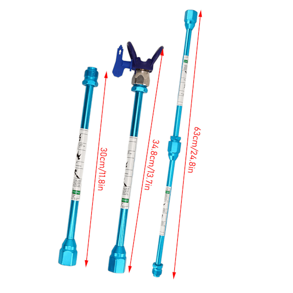 2PCS Sprayförlängningsstång G7/8 14 Rostfritt Stål Spraymunstycke Förlängningsstång Ersättning för Hem Blå