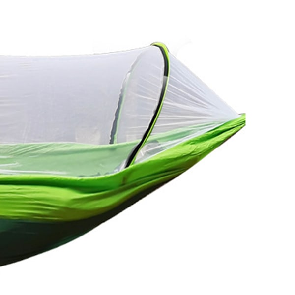 Camping Hengekøye med Nett 210T Nylon Taffeta Automatisk Hurtigåpning Hengekøyetelt for Utendørs 260x140cm/102x55in Frukt Grønn