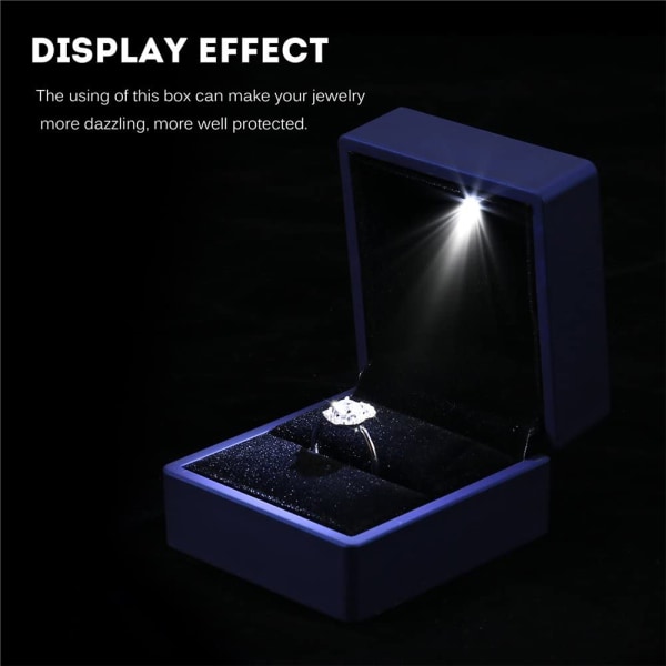 LED Upplyst Ring Box Örhänge Ring Case Vigselring Smycken