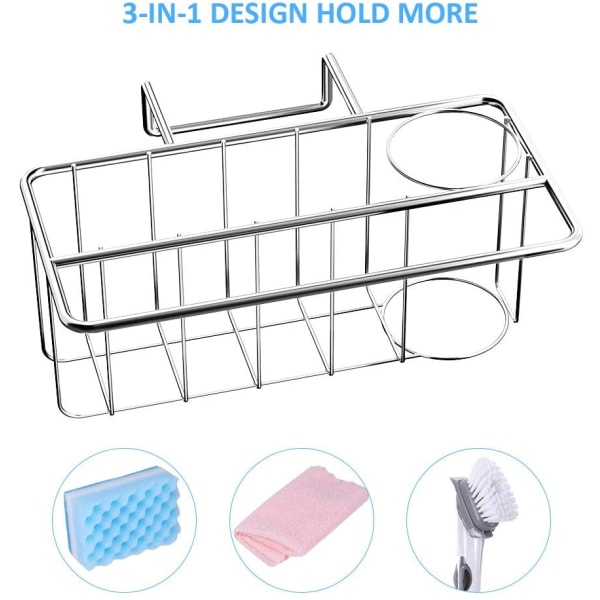 Svampholder for vask Caddy - Svampholder for kjøkkenvask, 2 tommer