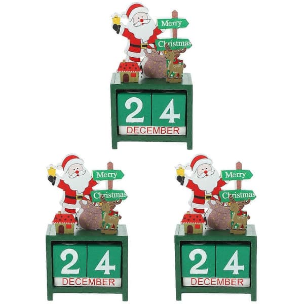 Julekalender i tre, blokkalender til dekorasjon, 3 stk.
