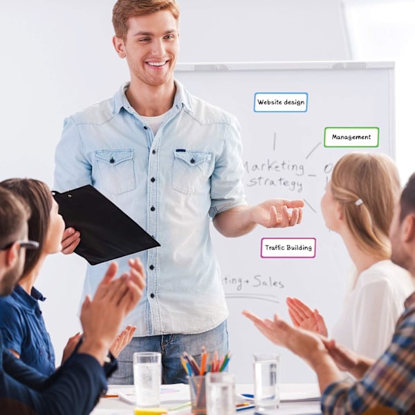 Mångsidig användning, magnetiska whiteboardetiketter för färgglada namnlappar på whiteboard, kylskåpsskåp och andra metallytor, flexibla återanvändbara