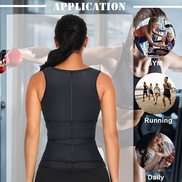 Kvinde Taljetræner Korset Lynlås Vest Justerbar Neopren Body Shaper Cincher Tank Top Talje Shapewear
