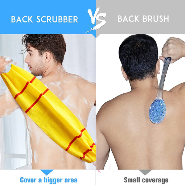 2 stk Exfoliating Back Scrubber Body Shower Deep Cleansing Hud